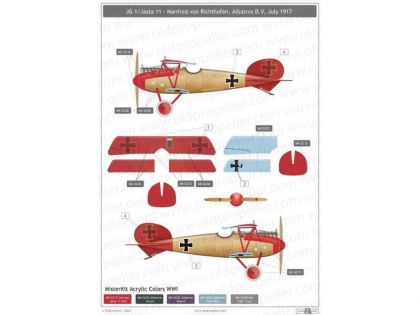 D48007	Albatros D. V Rote Baron - decals for 3 Manfred von Richthofen aircraft