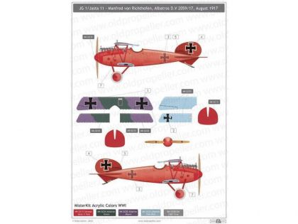 D72003	Albatros D. V Rote Baron - decals for 3 Manfred von Richthofen aircraft