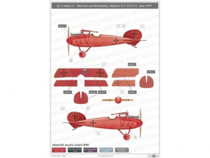 D72003	Albatros D. V Rote Baron - decals for 3 Manfred von Richthofen aircraft