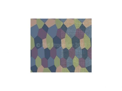 D32064	5 Color upper Lozenge with rib tapes,  pattern 2 (Faded with fabric texture and overprint efect)