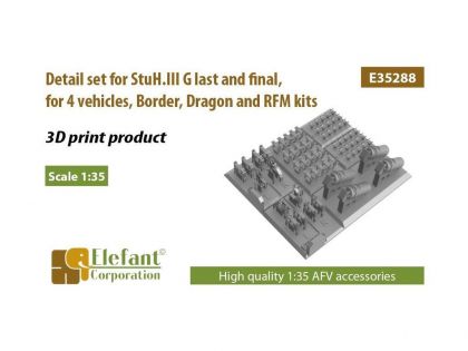 E35288 Detail set for StuH. III G last and final,  for 4 vehicles,  Border,  Dragon and RFM kits