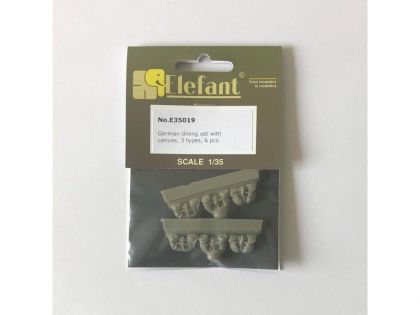 E35019 German dining set with canvas,  3 types,  6 pcs.