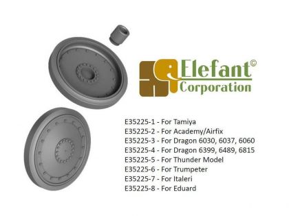 E35225 Roadwheels for Jagdpanzer 38,  16 bolts,  wide collar,  for one kit