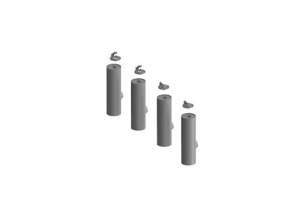 E35290-1 HL210 exhaust muffler for Tiger I initial/early(until December 1942), for 2 vehicles, 4 pcs. open and 4 pcs. closed covers, Border and RFM kits