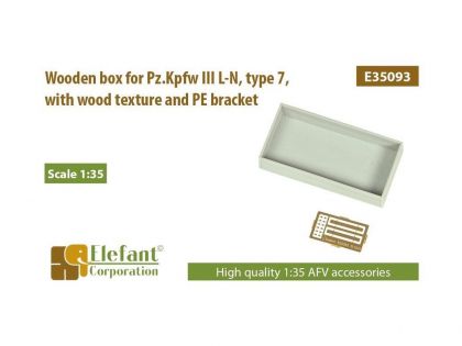 E35093 Wooden box for Pz. Kpfw III L-N,  type 7,  with wood texture and PE bracket
