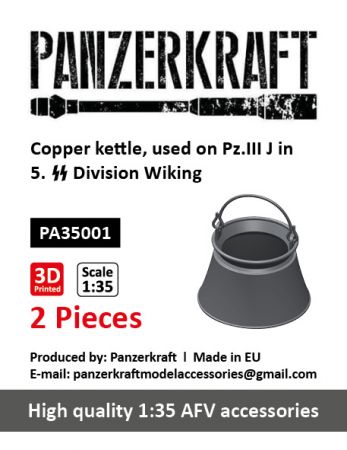PA35001 Copper kettle, used on Panzer III J in 5.SS Division Wiking, 2 pcs.