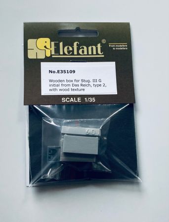 E35109 Wooden box for Stug. III G initial from Das Reich, type 2, with wood texture 