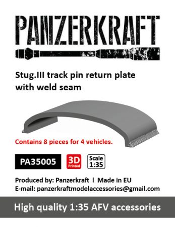 PA35005 Stug.III G late track pin return plate with weld seam, MIAG and Alkett, for 4 vehicles