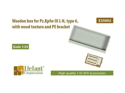 E35092 Wooden box for Pz. Kpfw III L-N,  type 6,  with wood texture and PE bracket
