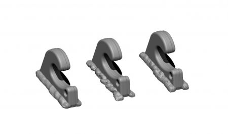 PA35006-2 Stug.III G lifting hooks with weld seam pattern 2, 3 welds variant of each, for 9 vehicles