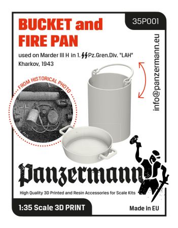 35P001 Bucket and fire pan, used on Marder III H, LSSAH - Kharkov 1943